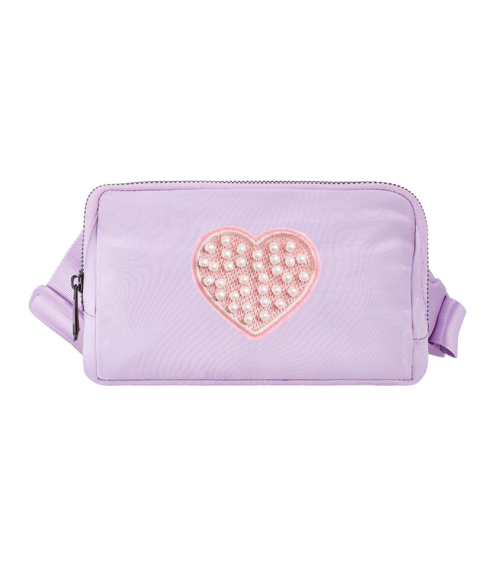 Sweet Wink Pearl Heart Patch Belt Bag