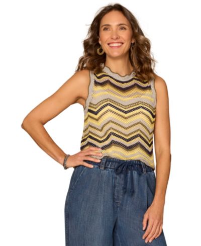 Женский трикотажный топ Democracy Round Neck Chevron Tank
