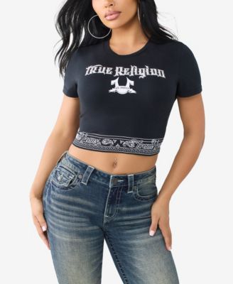 True Religion Women's Crystal Bandeau T-Shirt
