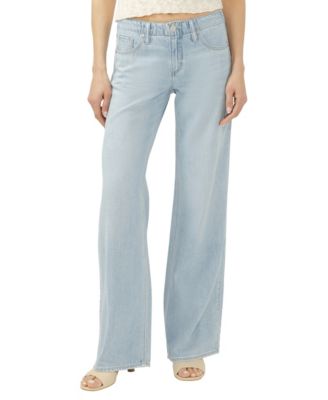 Silver Jeans Co. Women's Suki Mid Rise Curvy Fit Wide-Leg Jeans