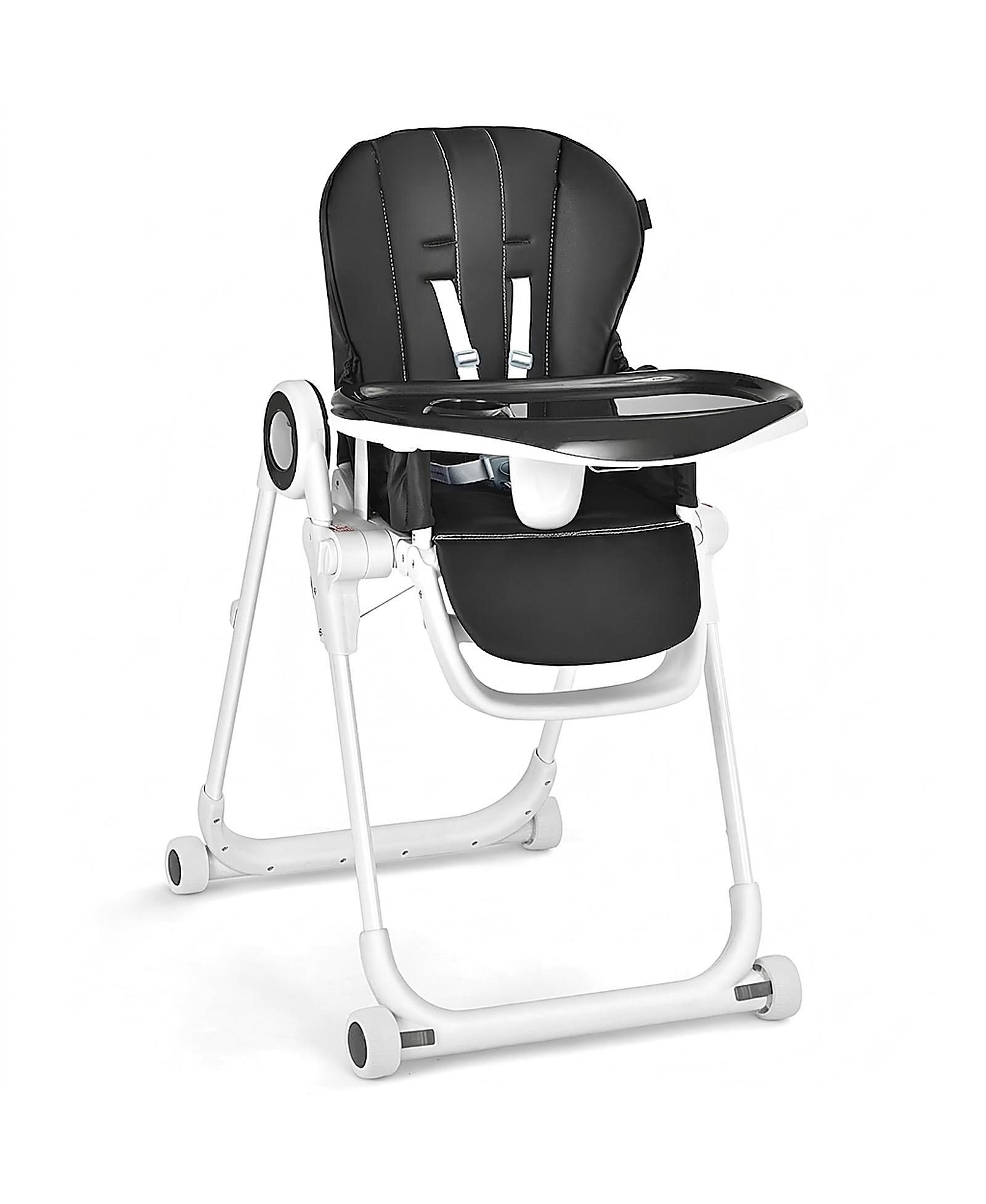 GOUUN Baby Foldable High Chair with 4 Lockable Wheels and Double Tray