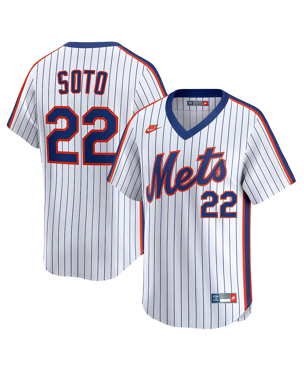 Мужская джерси Nike Juan Soto White New York Mets Cooperstown Collection Limited 40th Anniversary