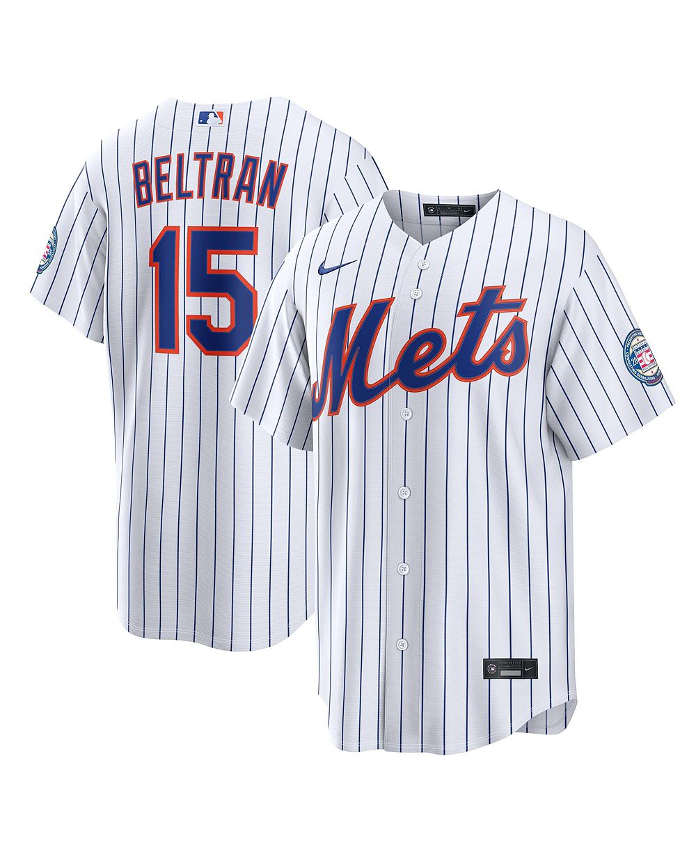 Nike Мужская джерси Carlos Beltran New York Mets Home Replica 2026 Hall of Fame Patch White