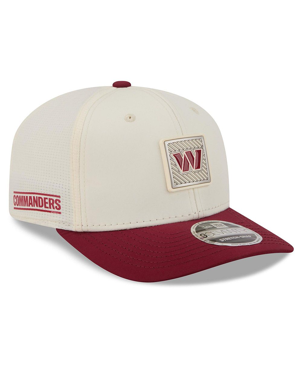 Мужская кепка New Era Cream/Burgundy Washington Commanders 2026 NFL Training Camp 9SEVENTY Adjustable
