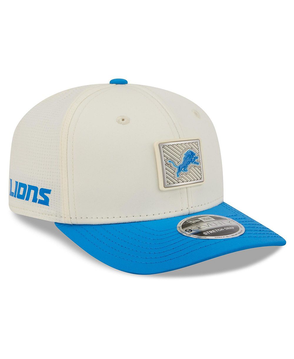 Мужская кепка New Era Cream/Blue Detroit Lions 2026 NFL Training Camp 9SEVENTY Adjustable
