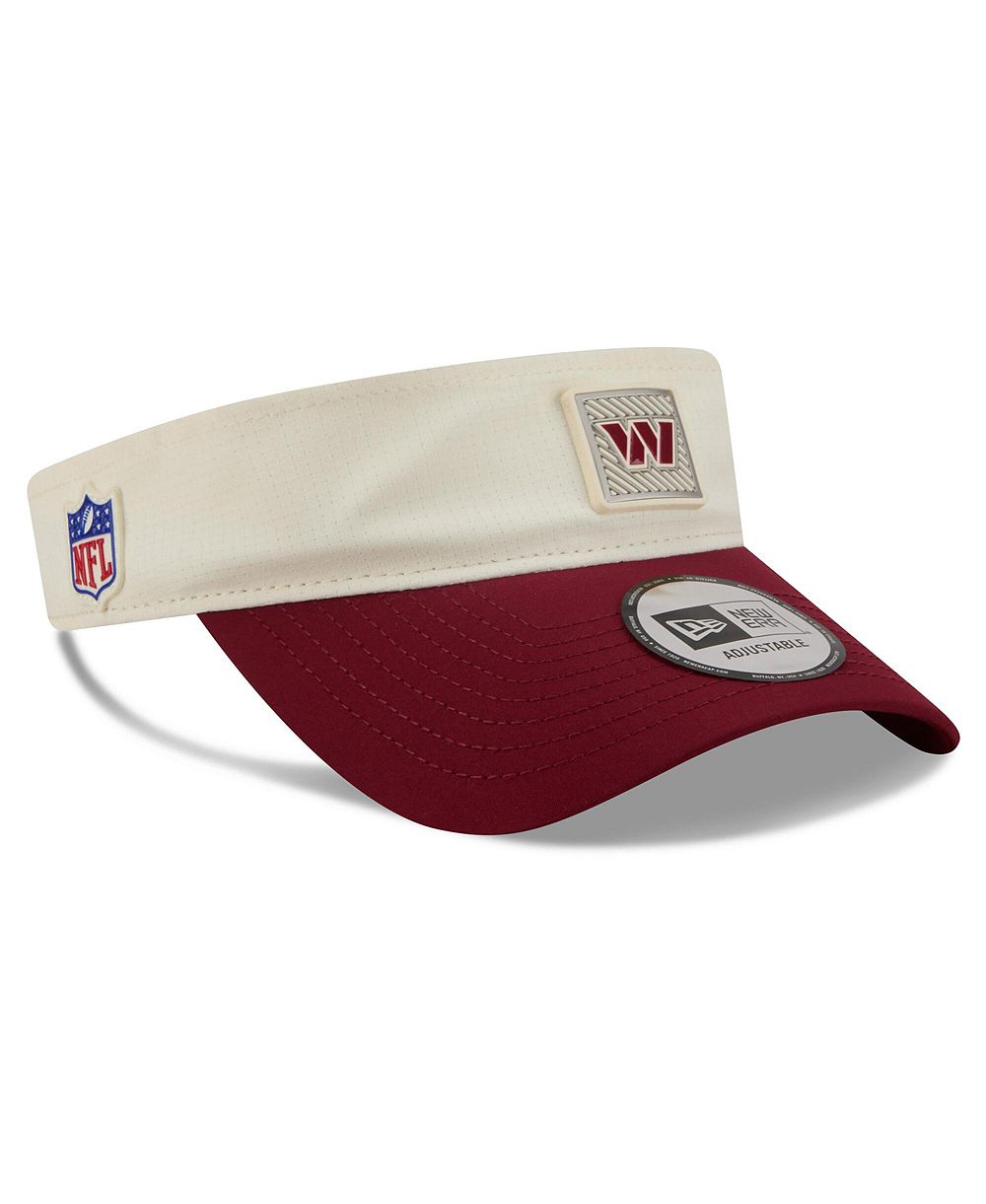 Мужская кепка New Era Cream/Burgundy Washington Commanders 2026 NFL Training Camp Adjustable Visor
