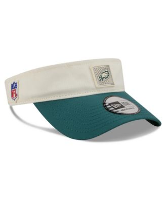 Мужской козырек New Era Cream/Midnight Green Philadelphia Eagles 2026 NFL Training Camp Adjustable