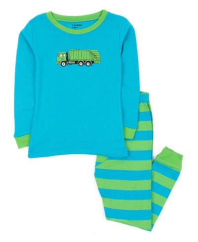 Garbage truck blue & green stripes