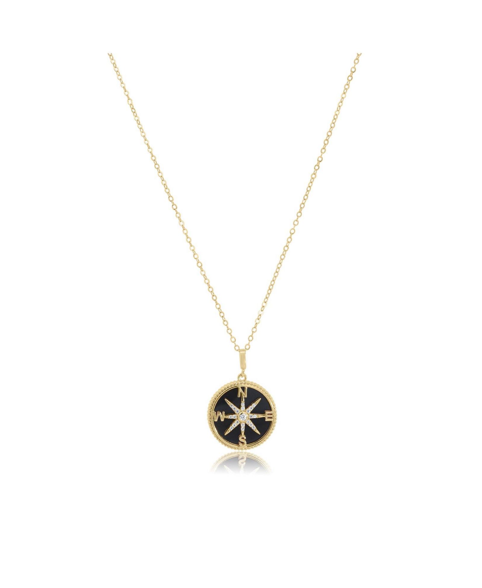 Ожерелье The Lovery Onyx Compass 14K Gold-Plated Sterling Silver
