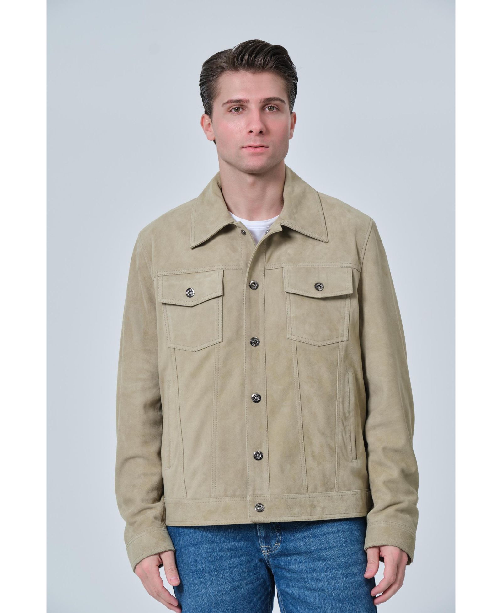 Furniq UK Men's Enzo Suede Shirt Jacket