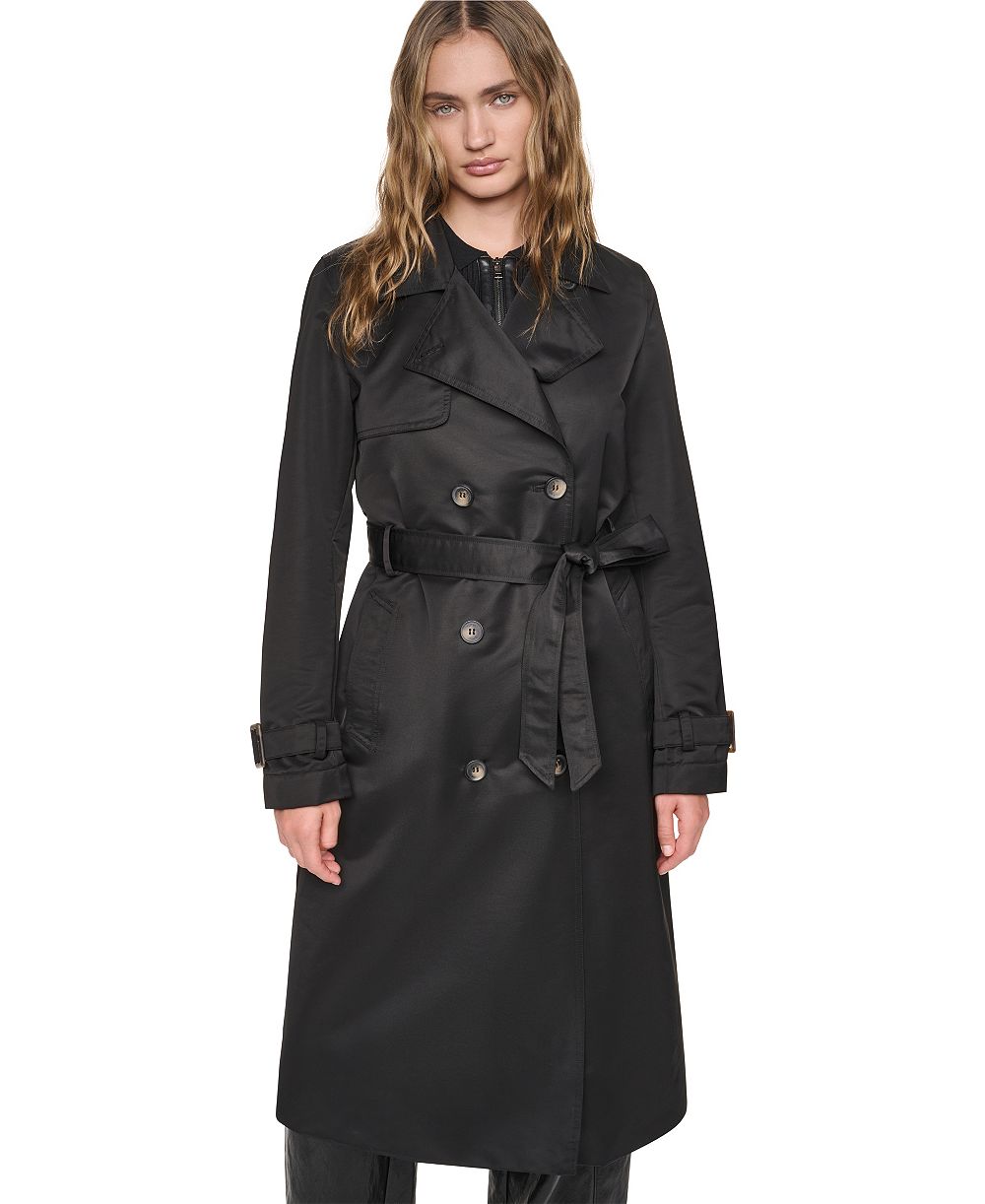 DKNY Женский стеганый тренч с капюшоном