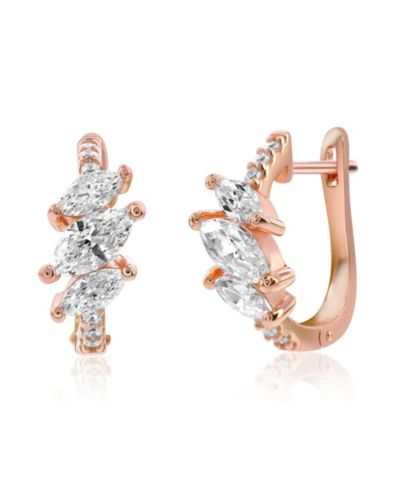 SUZY LEVIAN NEW YORK Серьги-кольца с кубическим цирконием из стерлингового серебра