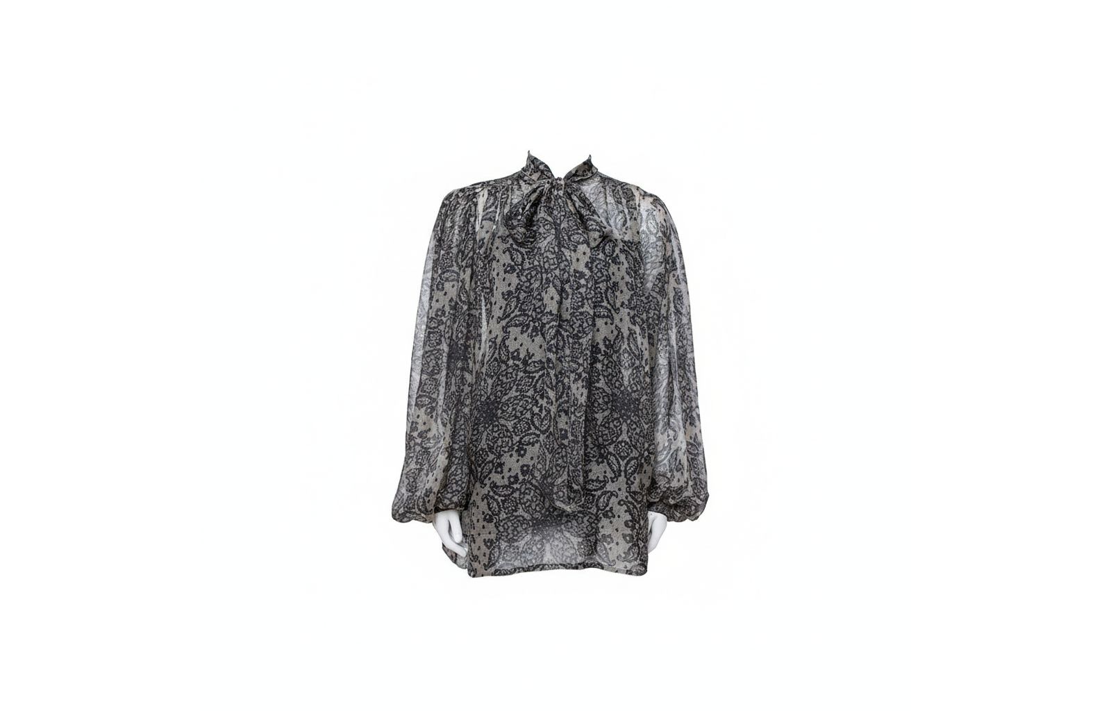 Pre-Owned Dolce and Gabbana Женская шелковая блузка с принтом пейсли и бантом