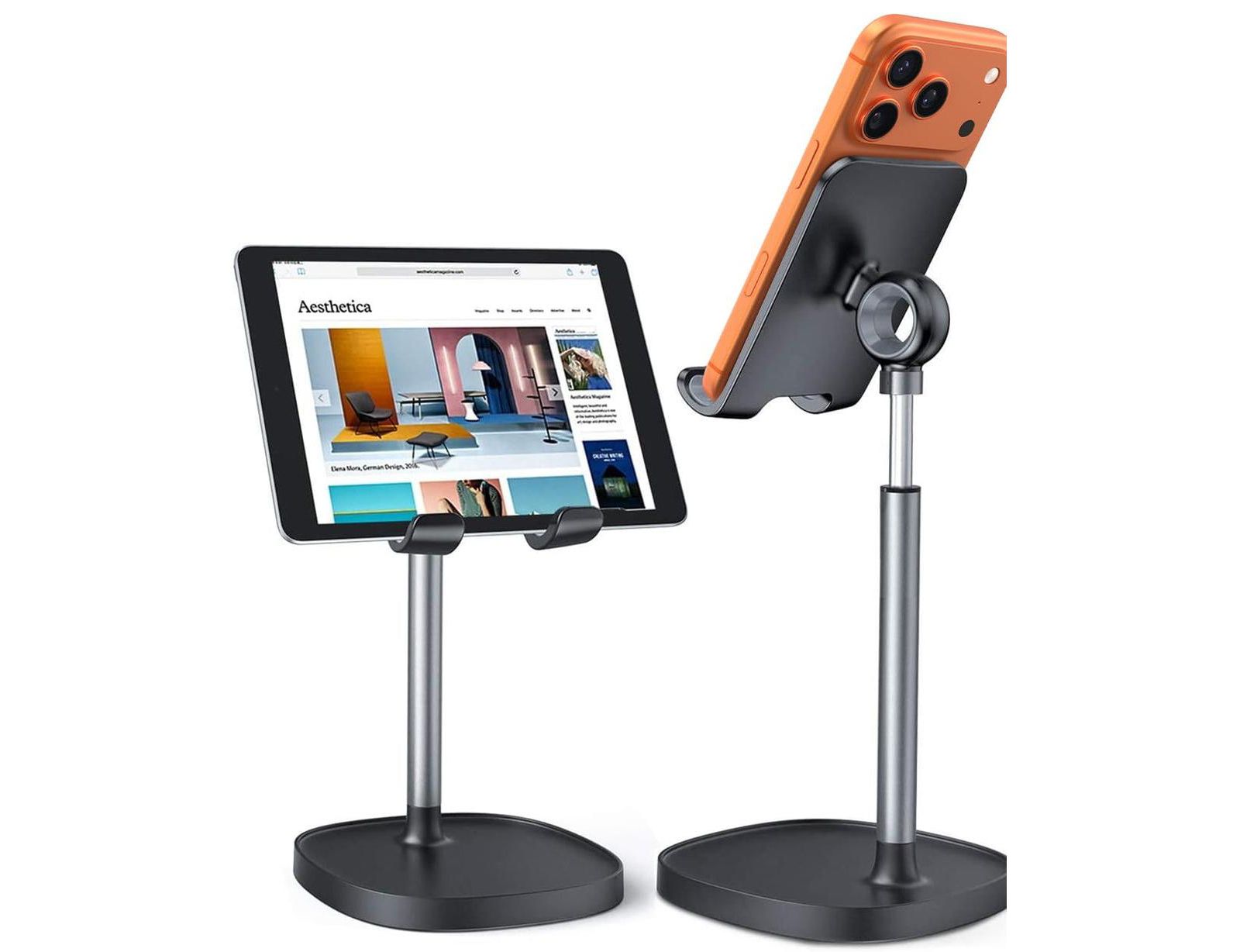 Lisen Adjustable Aluminum Phone Stand Compatible with Smartphones and Small Tablets
