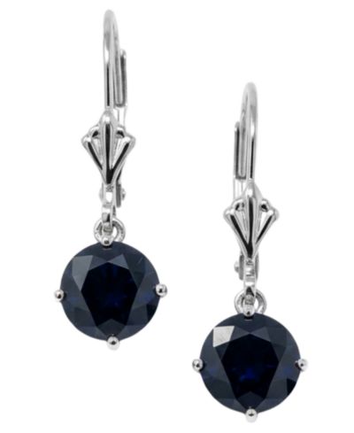 Серьги-подвески Macy's Sapphire (2 ct. t.w.) Drop в 14k White Gold