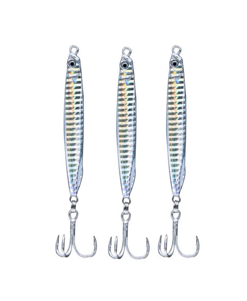 Джигсы для морской рыбалки GNUADZ 3pcs Saltwater Fishing Jigs Spoons Striped Bass Pompano Mackerel Bluefish