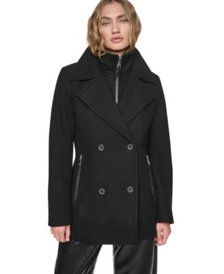 Пальто DKNY Women's Double-Breasted Long-Sleeve Wool-Blend Peacoat