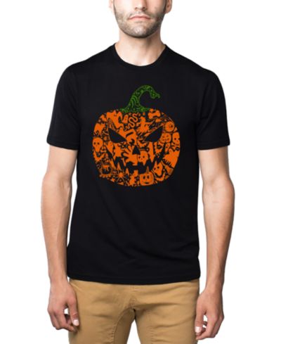 Мужская футболка LA Pop Art Halloween Pumpkin из смеси хлопка и полиэстера