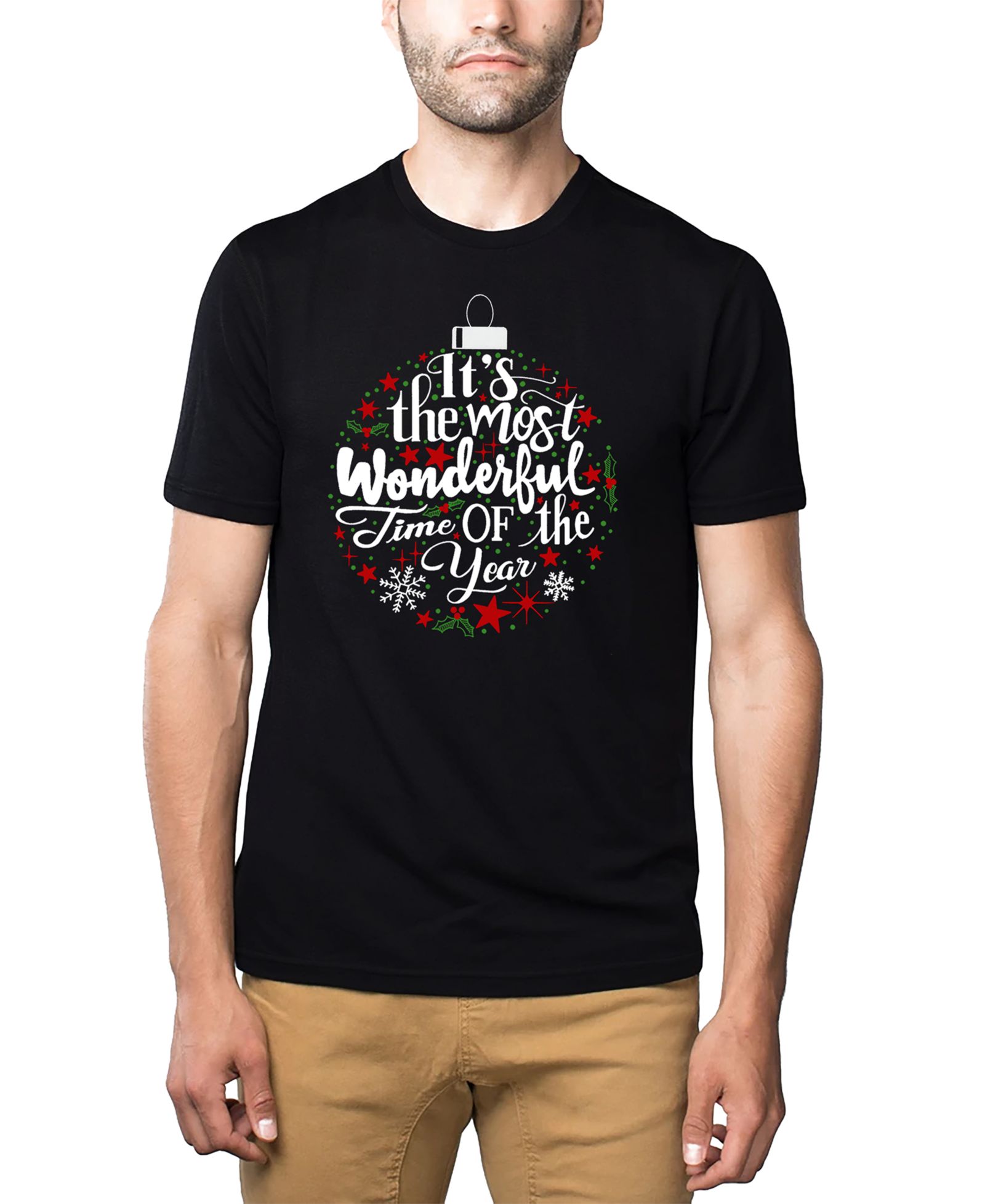 Мужская футболка LA Pop Art Christmas Ornament Word Art Cotton and Polyester Blend