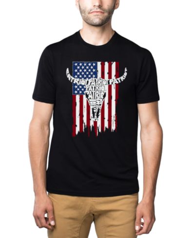 Мужская футболка LA Pop Art Patriot Cow Skull American Flag