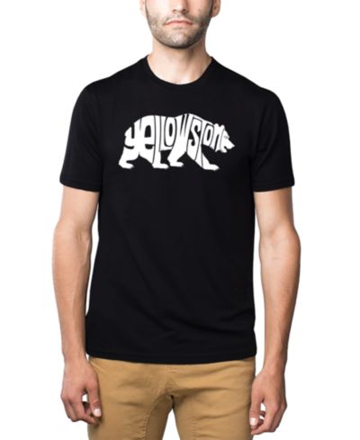 Мужская футболка LA Pop Art Yellowstone Bear Word Art Cotton and Polyester Blend