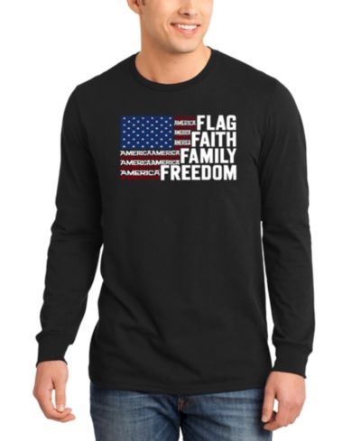LA Pop Art Мужская футболка с длинными рукавами American Flag