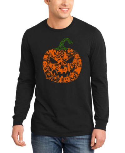 Мужская футболка LA Pop Art Halloween Pumpkin с длинным рукавом
