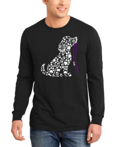 LA Pop Art Мужская футболка с длинным рукавом Dog Leash Word Art