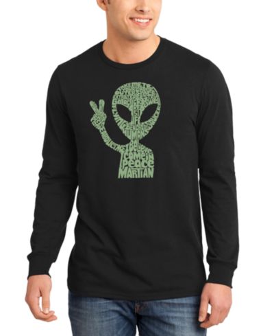 Мужская футболка LA Pop Art Peace Alien Word Art с длинным рукавом
