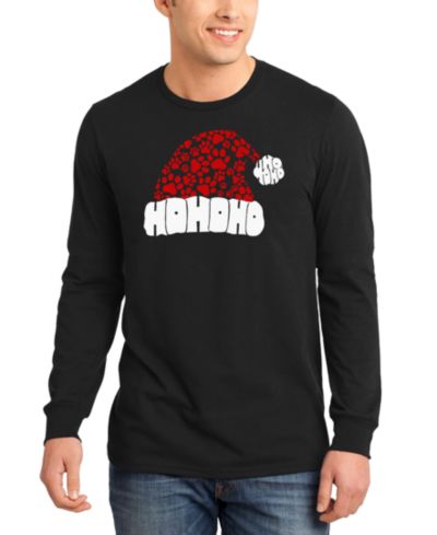 Мужская футболка LA Pop Art Santa Hat Paw Print Word Art Long-Sleeve T-Shirt