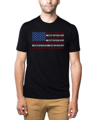 LA Pop Art Мужская хлопковая футболка с принтом Best Dad Ever American Flag