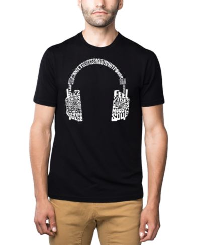 Мужская футболка LA Pop Art Headphones Word Art Cotton and Polyester Blend