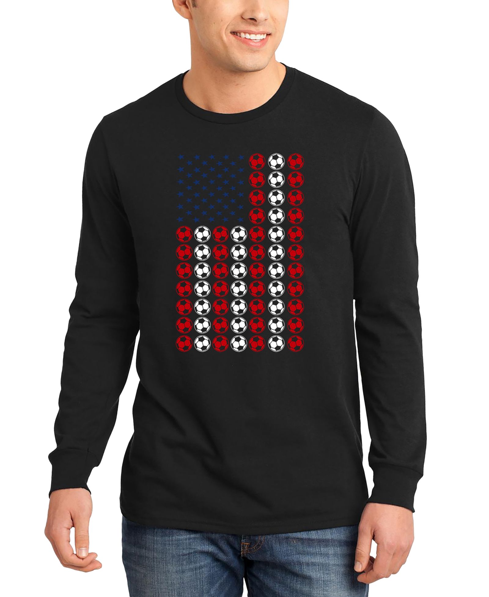 Мужская футболка LA Pop Art American Flag Soccer Balls