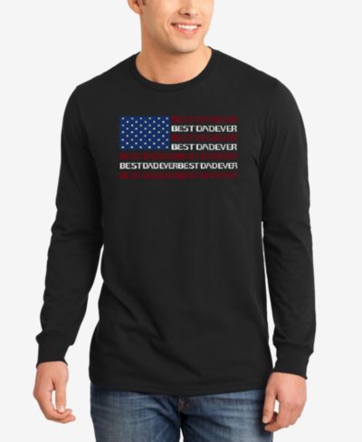 LA Pop Art Мужская футболка Long-Sleeve Best Dad Ever American Flag Word Art