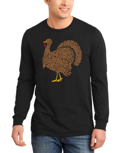 LA Pop Art Мужская футболка Long-Sleeve Thanksgiving Turkey Word Art