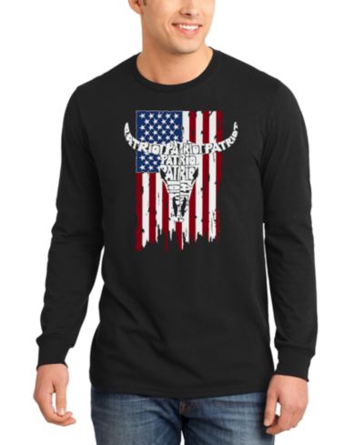 LA Pop Art Мужская футболка с принтом Patriot Cow Skull