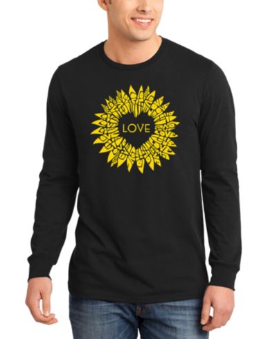 LA Pop Art Мужской Love Sunflower Word Art Long-Sleeve T-Shirt