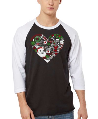 LA Pop Art Мужская футболка Raglan Baseball с рождественской тематикой