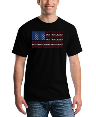 Мужская футболка LA Pop Art Best Dad Ever American Flag Word Art