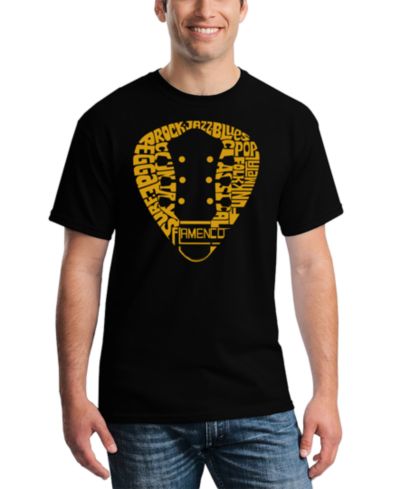 Мужская футболка LA Pop Art с принтом Guitar Neck Word Art