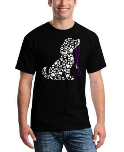 LA Pop Art Men's Dog Leash Word Art T-Shirt