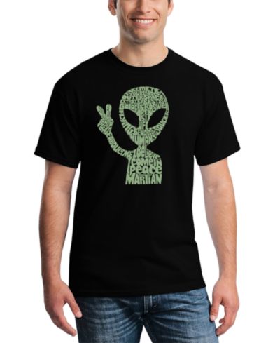 LA Pop Art Мужская футболка с принтом Alien Extraterrestrial Word Art