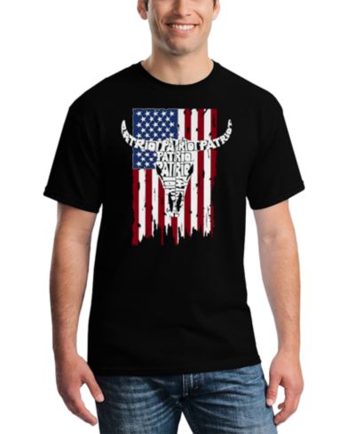 Мужская футболка LA Pop Art Patriot Cow Skull Word Art