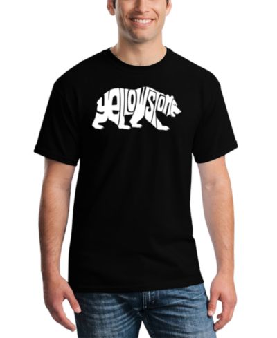 LA Pop Art Men's Yellowstone Bear Word Art T-Shirt