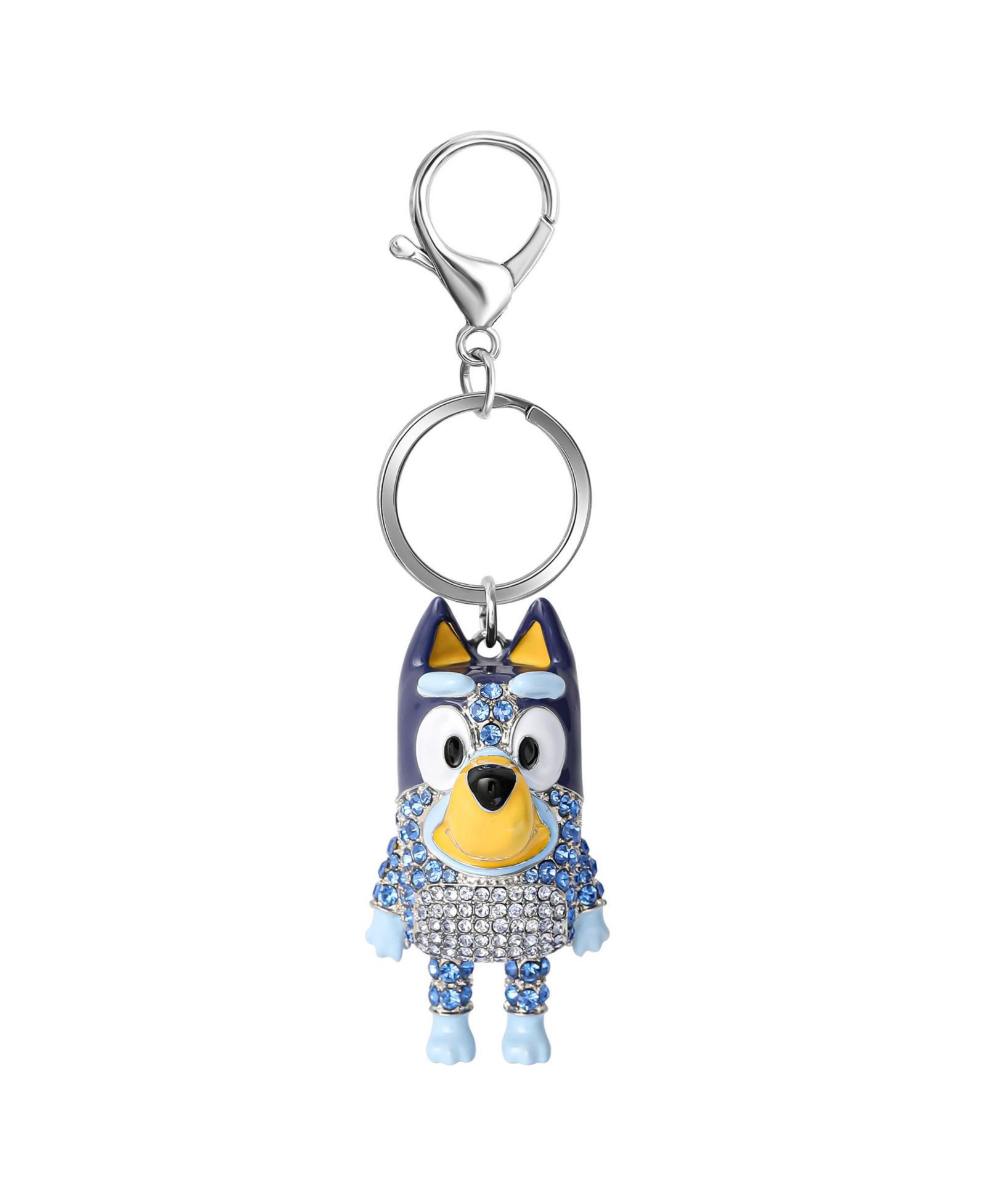 Bluey Bag Charm Pave Crystal, Official License Charm Keychain with Lobster Clip