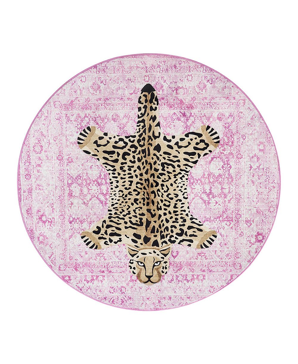 Juicy Couture Leopard Medallion Finely Soft Washable Round Accent Rug, 48" x 48"