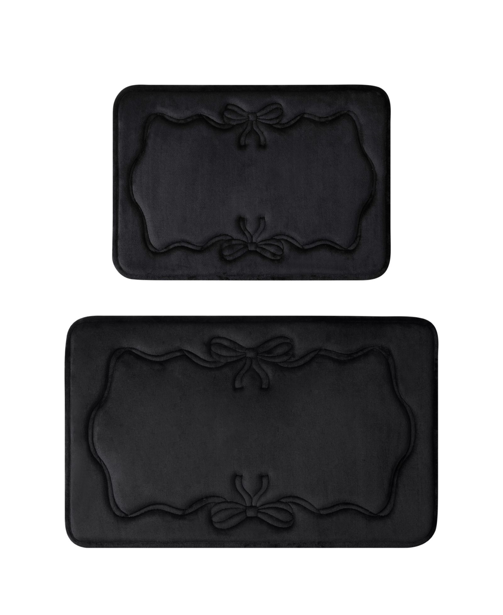 Juicy Couture Ribbon Border Quilted Memory Foam 2-Piece Bath Mat