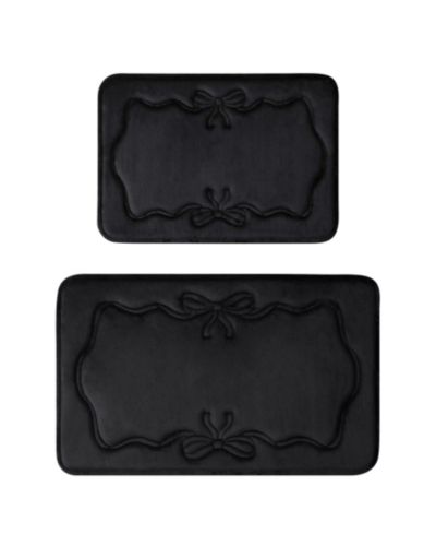 Juicy Couture Ribbon Border Quilted Memory Foam 2-Piece Bath Mat