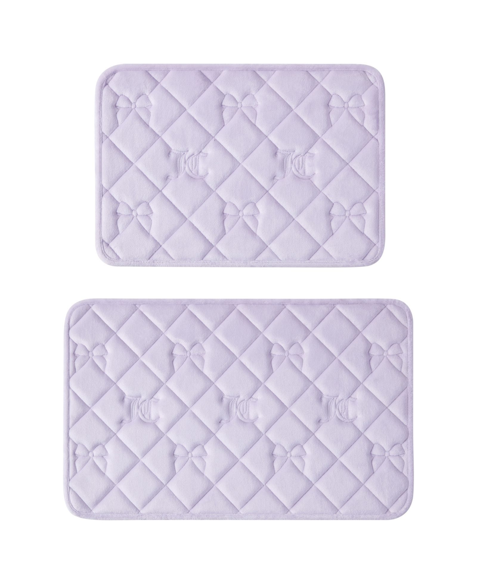 Juicy Couture Bow Lattice Orchid Quilted Memory Foam 2-Piece Bath Mat