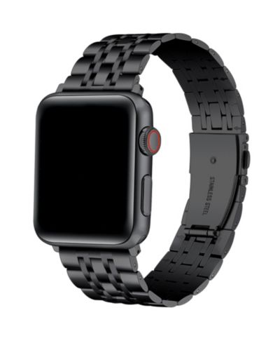 Posh Tech Black Stainless Steel Band with Links for Apple Watch